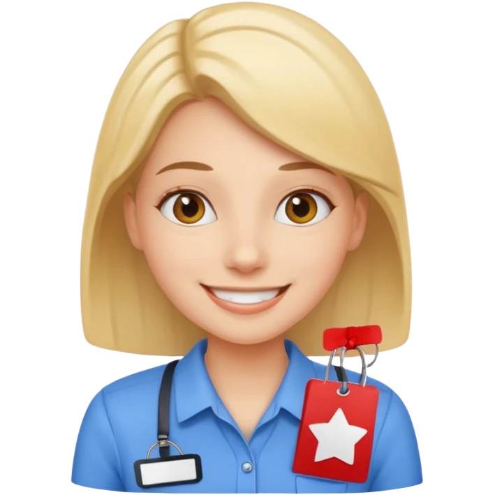a fun loved shopping assistant emoji
