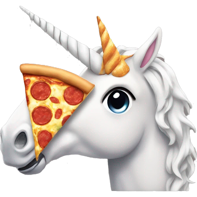 unicorn consuming pizza emoji