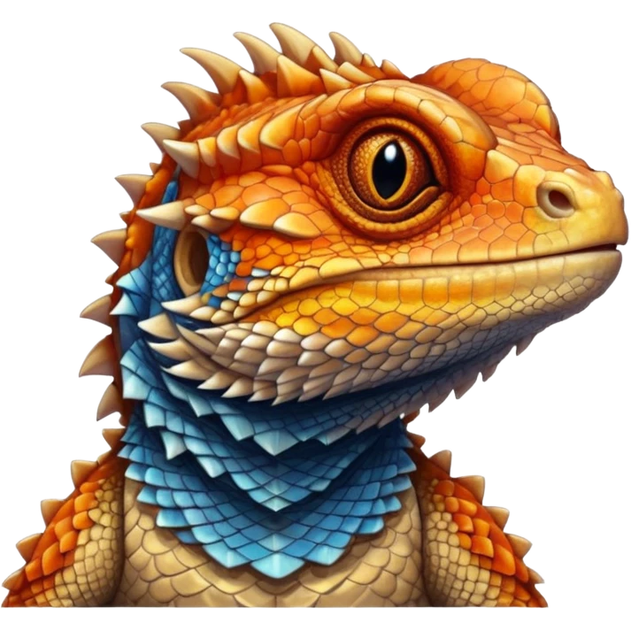A hyper-realistic bearded dragon  emoji
