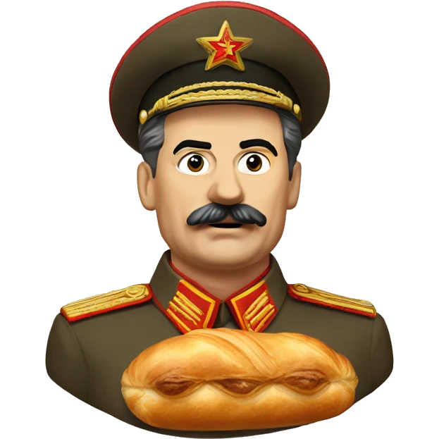 stalin with a croissant emoji