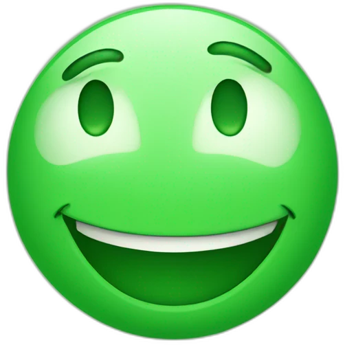 Green smiling face emoji