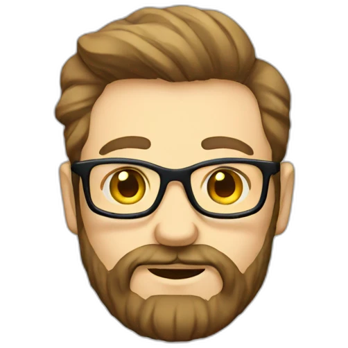 caucasian bearded geek emoji