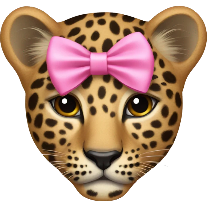 Leopard with a pink bow emoji