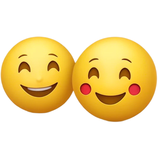Make a smiling emoji. At the bottom of the emojis there are two yellow balls attached emoji