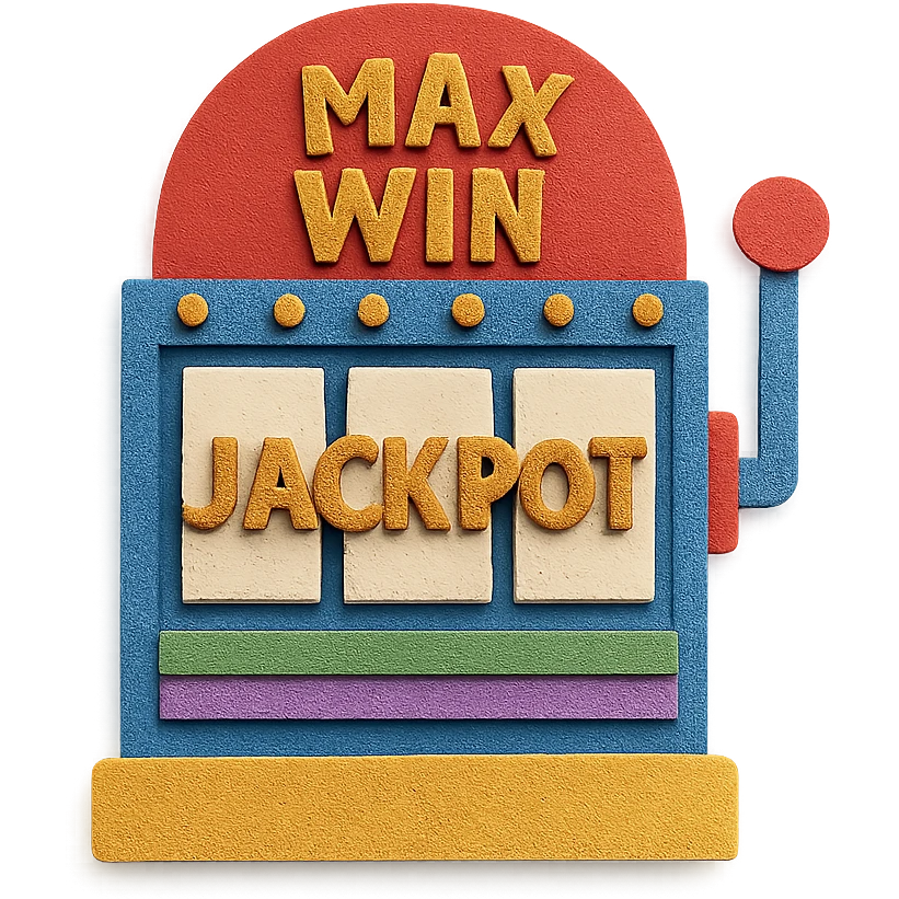 casino max win and more, slot machine jackpot, paper craft style emoji