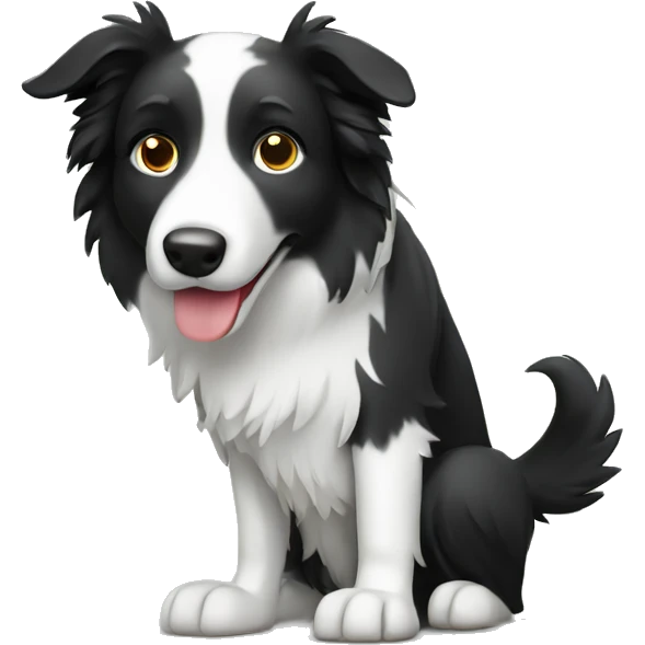 Border collie working with laptop emoji