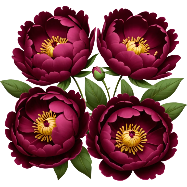 burgundy peonies emoji