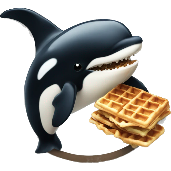 Killer whale eating waffles emoji