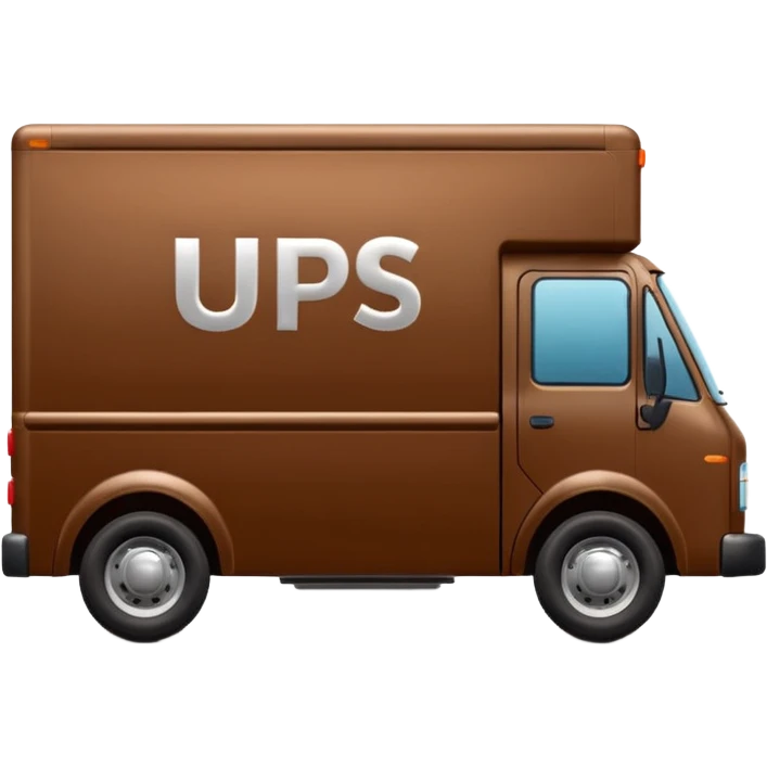 Clean new Brown delivery truck with the letters u p s on the side emoji