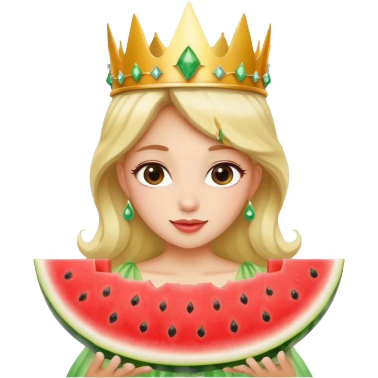 Watermelon a woman wearing a crown as a fairy princess emoji