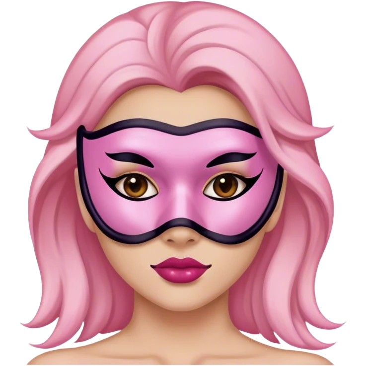 Woman with mask face pink for skincare emoji