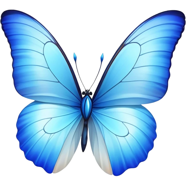 White tulip and blue morpho emoji