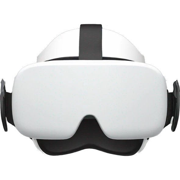 A full white VR HEADSET, (no head:2.0) emoji