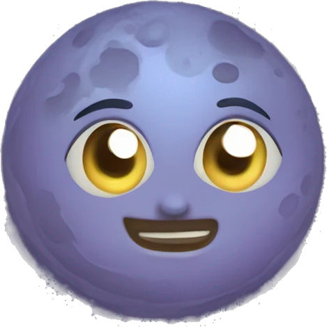 Moon astrology symbol with cute face emoji