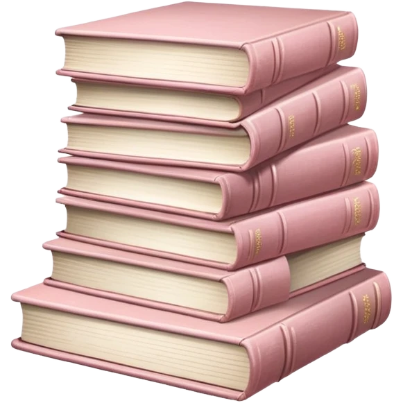 Stack of pale pink books emoji