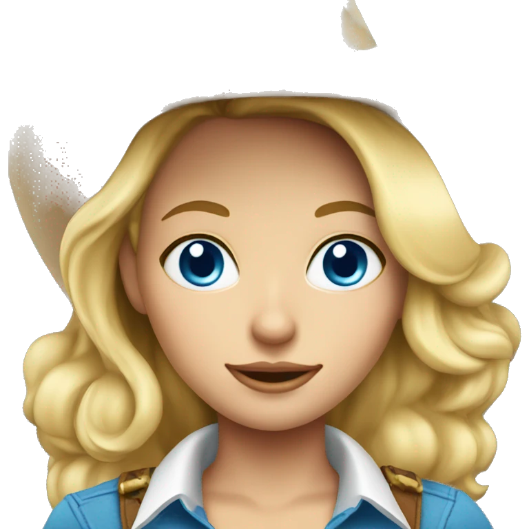 Blonde cowgirl with blue eyes emoji