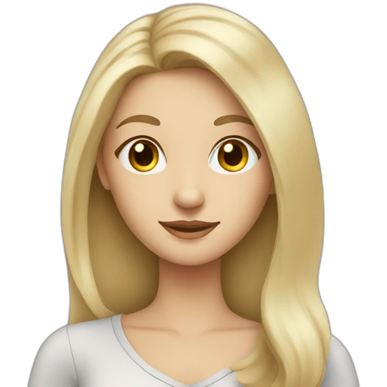 blonde lady with long hair and grey cat emoji