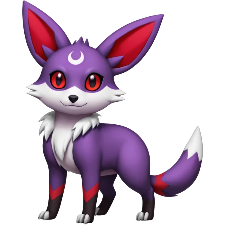 Dark gloomy violet white black Umbreon-Vernid-Zangoose-fusion (full body) emoji