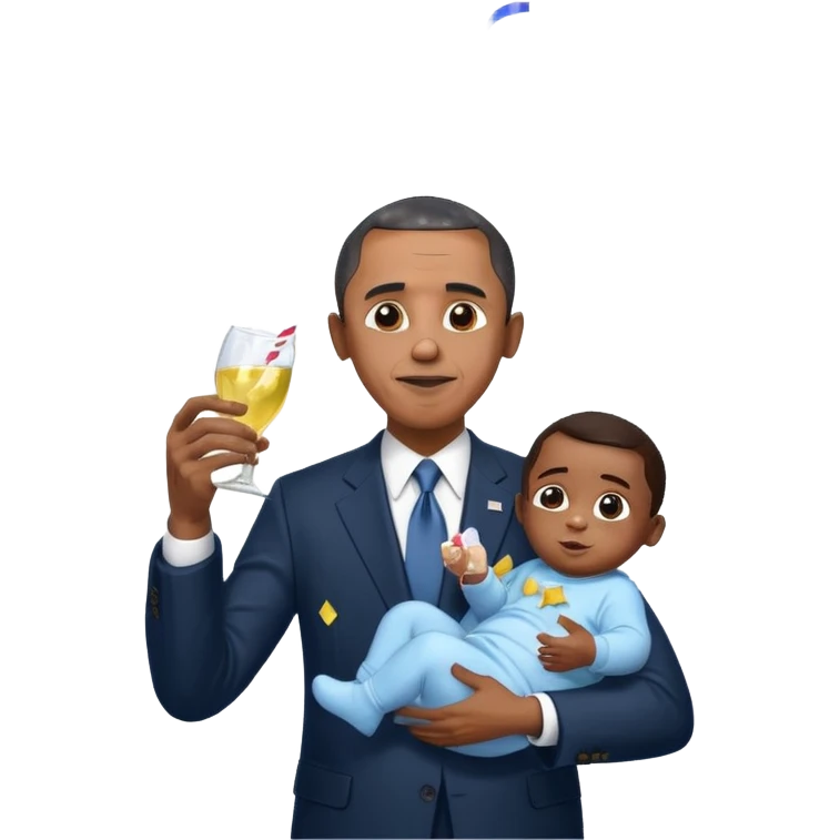 Diddy holding baby oil at a party with balloons and confetti and banners oiled up Obama have dih emoji