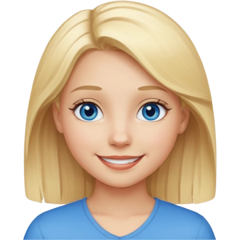 Blonde hair, blue eyes, girl emoji