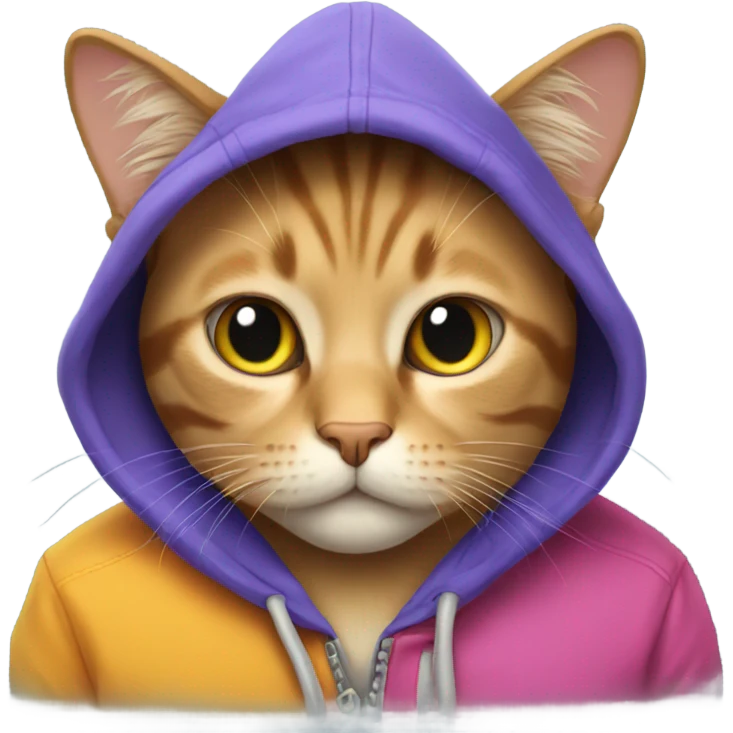 Cat wearing a hoodie emoji