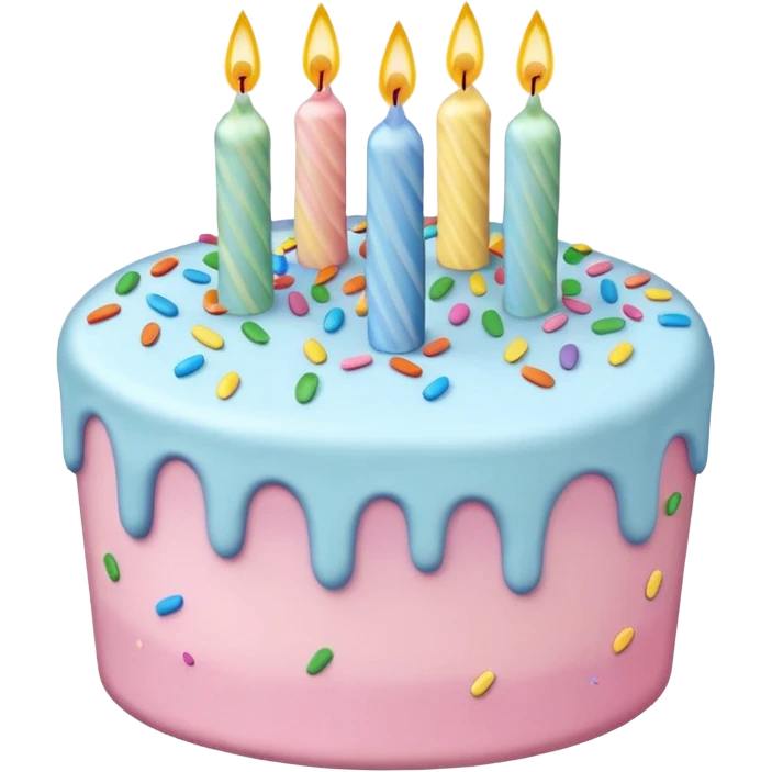 1 layer pastel birthday cake emoji