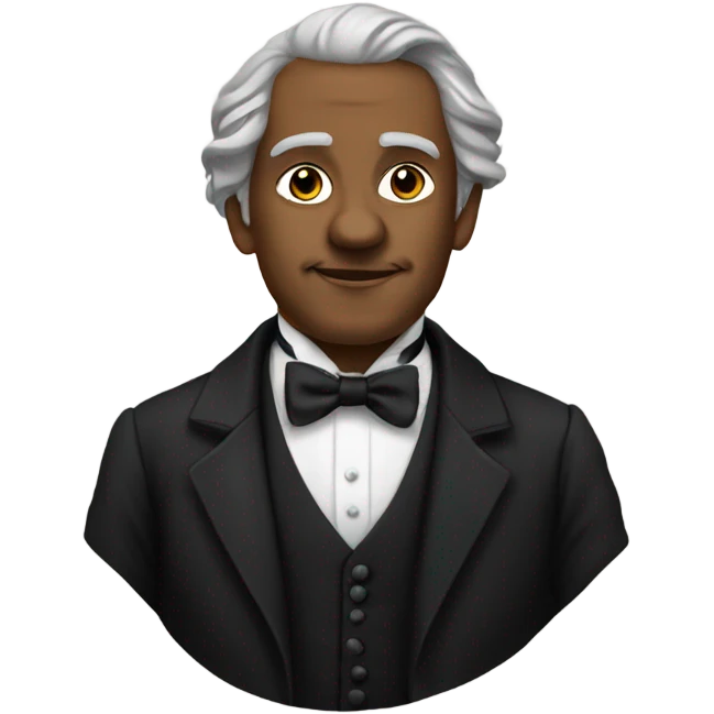 19th century writer in a black tuxedo with a bow tie emoji