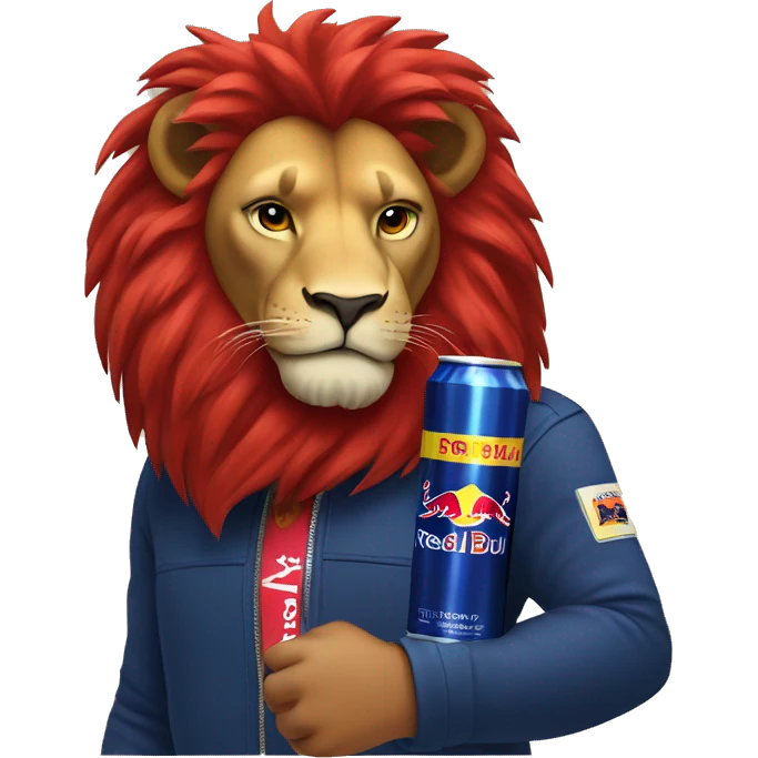 Lion holding Red Bull emoji