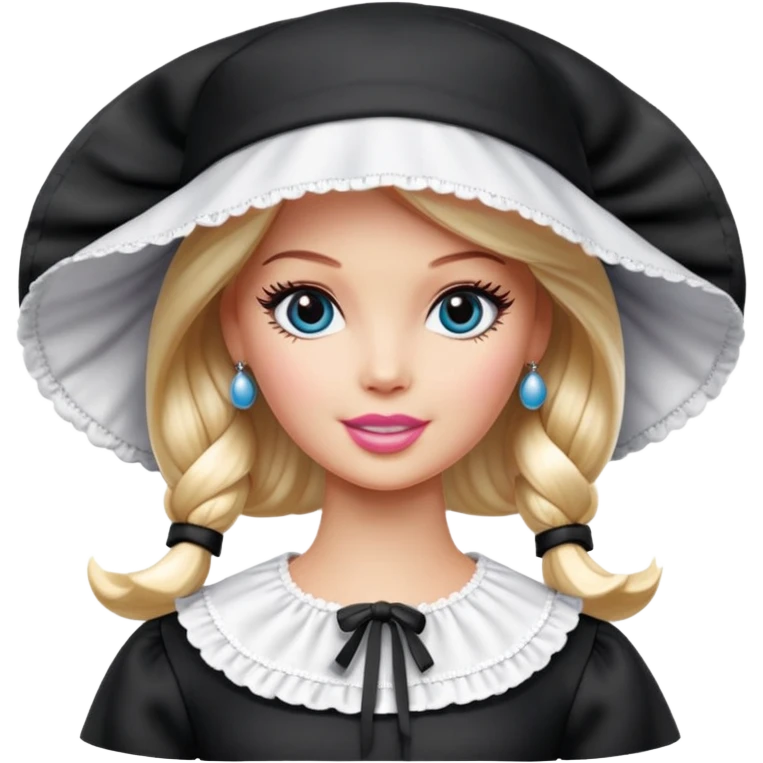 Barbie wearing black bonnet emoji