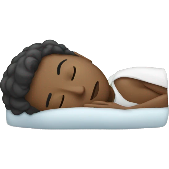 person asleep with grsss emoji