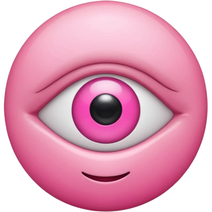 genera un emoji 3d en formato ios de un ojo con eyeliner rosa emoji