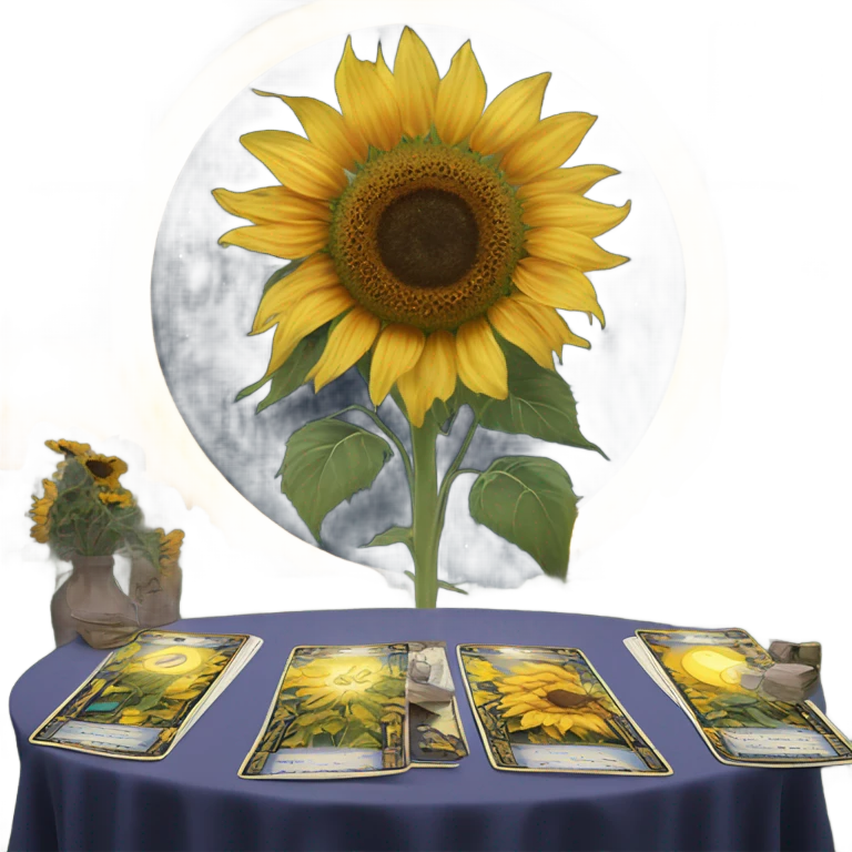 moonlit sunflower tarot reading emoji