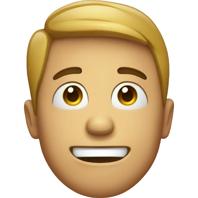 Happy with a nervous face emoji