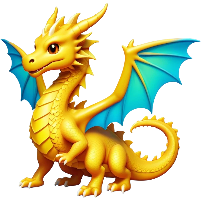 Clash of Clans aesthetic: Cinematic Playful Dragon Emoji, rendered in a 3D vector-style similar to standard emojis with minimal shading and bold, simplified shapes. A compact, isometric dragon with majestic wings and intricately scaled details, softly glowing with a legendary, mythical charm. Simplified yet unmistakably iconic, highly detailed and consistent, glowing with a soft radiant brilliance and high shine. Stylized with a touch of fantastical might and a soft glowing outline, capturing the essence of a mighty dragon with a friendly, playful demeanor! emoji