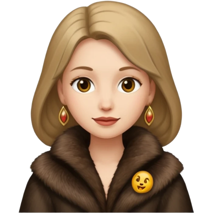 норковая Шуба женская анимированный эмодзи, средневековье emoji