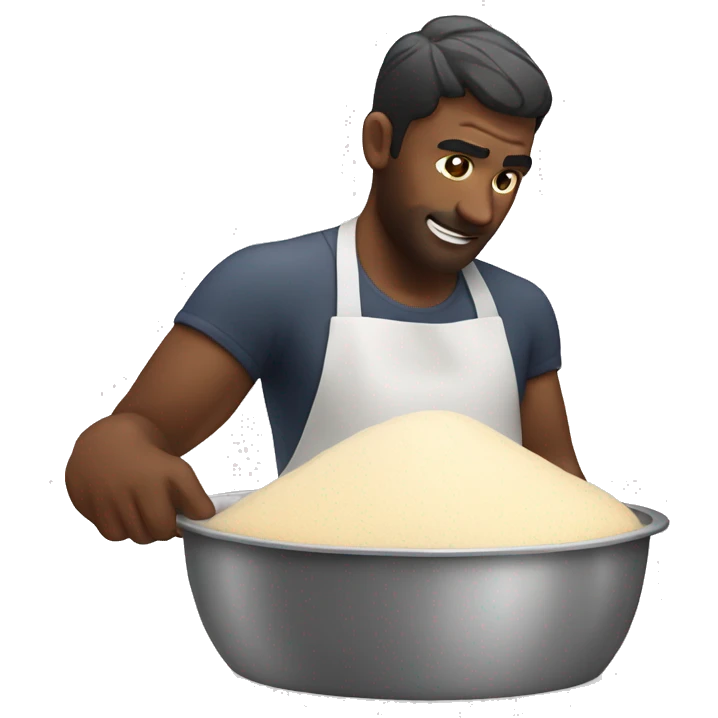Man baking with flour emoji