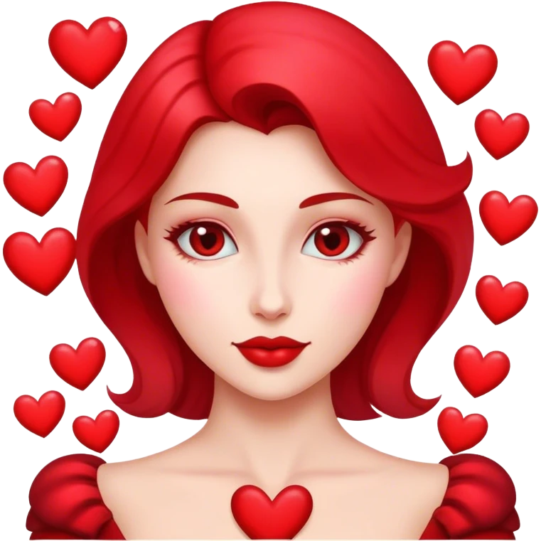 Osa femenina elegante enamorada con corazones  emoji