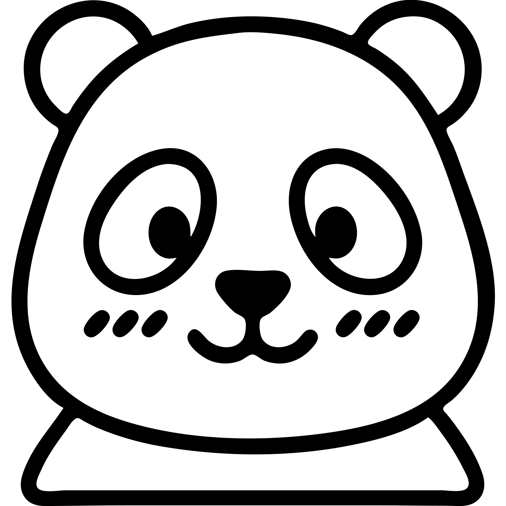 icon of a panda with a shy expression and blush, clean lines, modern icon look emoji