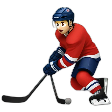 hockey player in red emoji