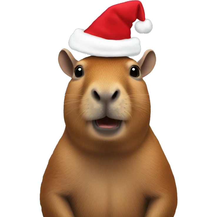 Capibara whit Noël hat  emoji