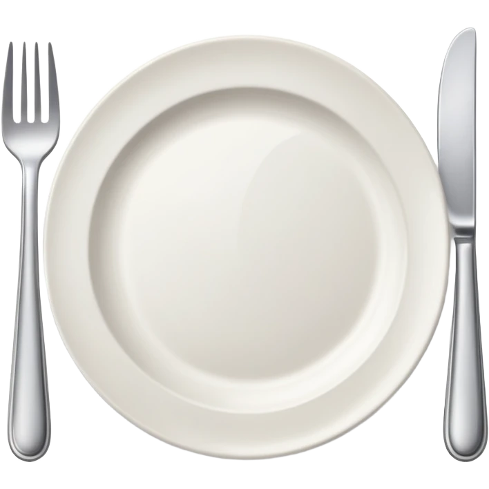 a plate with fork and knife representing a restaurant emoji