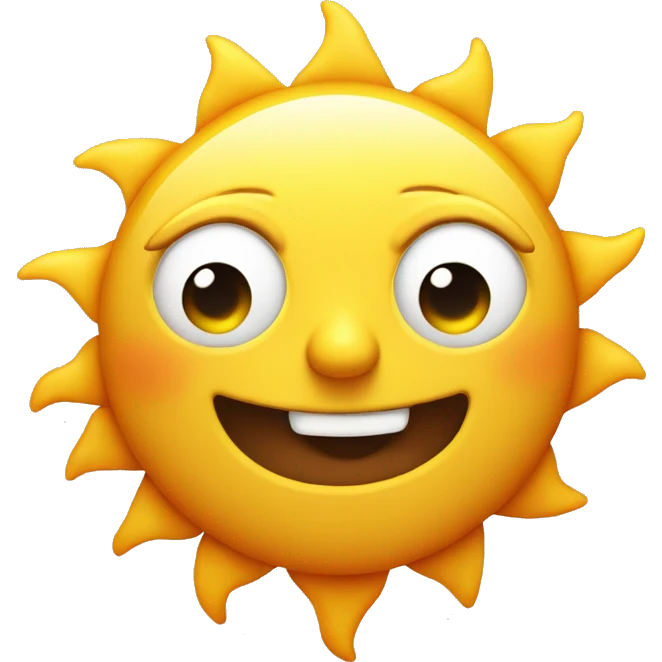 sun with heart shaped eyes emoji
