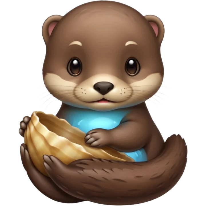 baby otter hold a shell emoji
