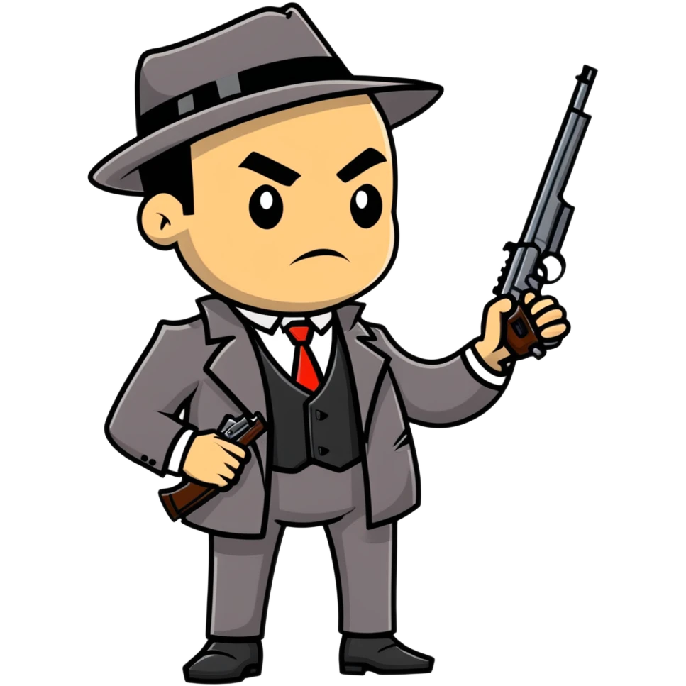 mafia gangster with tommy gun emoji