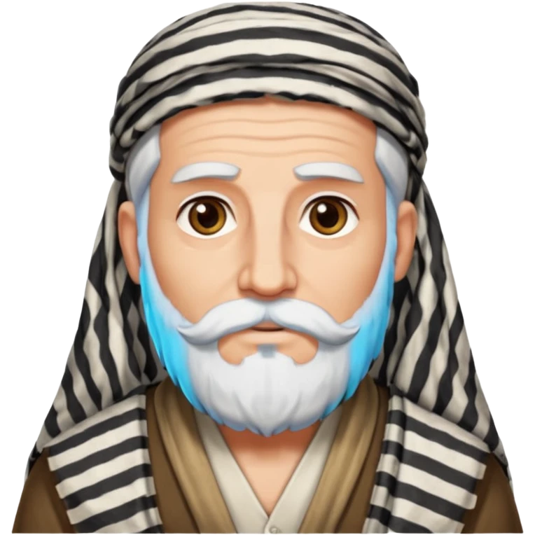 abraham from the bible, long white beard, with keffiyeh emoji