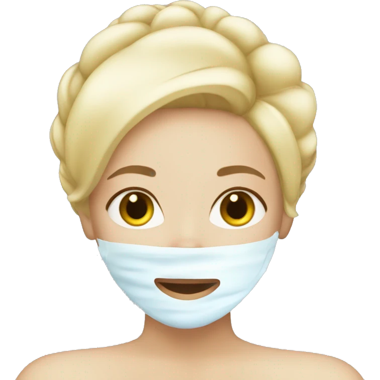 Blonde girl doing skincare emoji