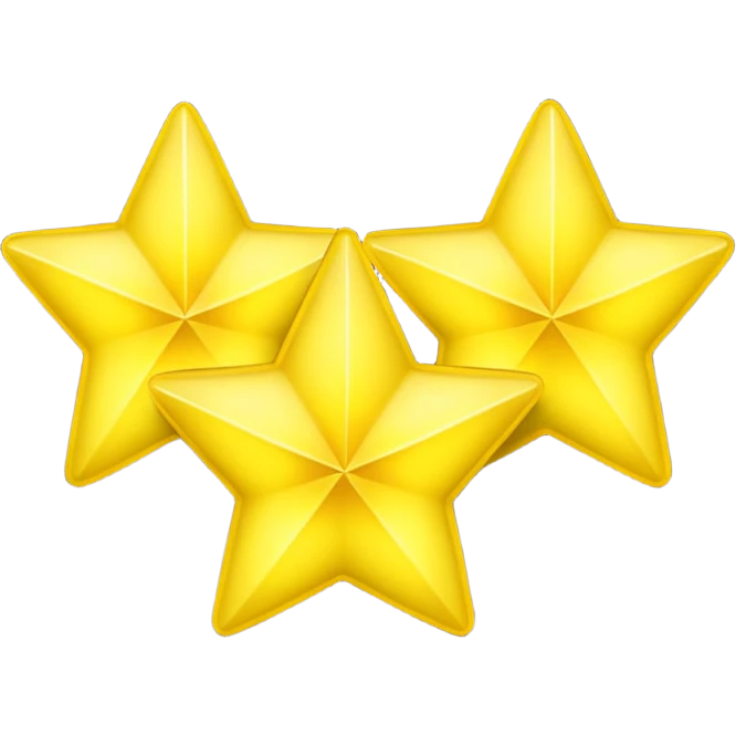  3 Yellow stars 3d emoji