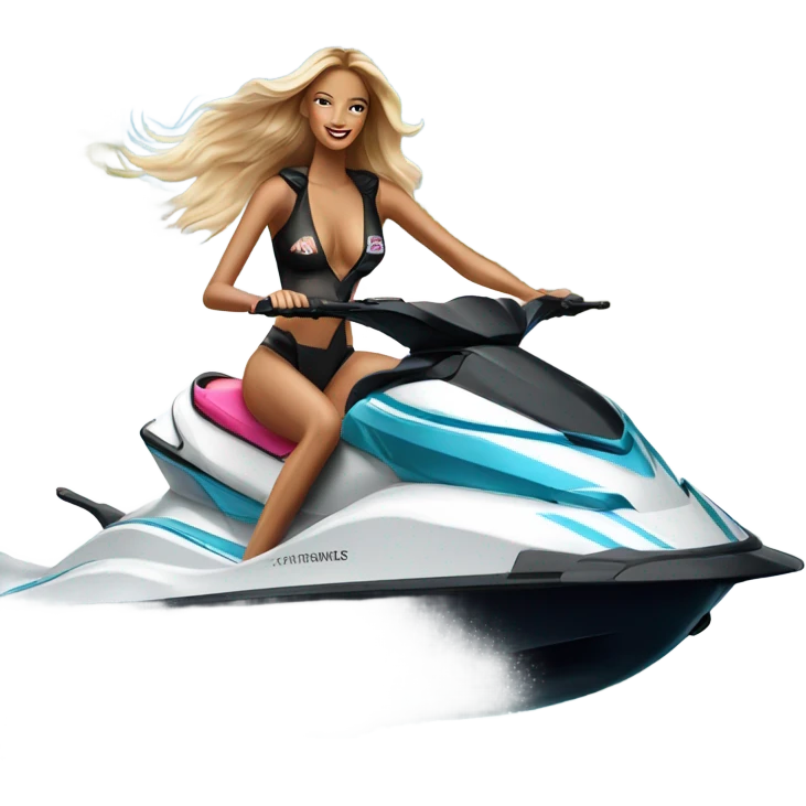 Photo of Victoria secret model on a jet ski emoji