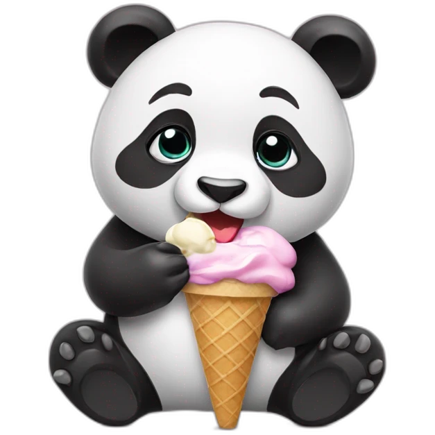 Panda eating ice cream emoji