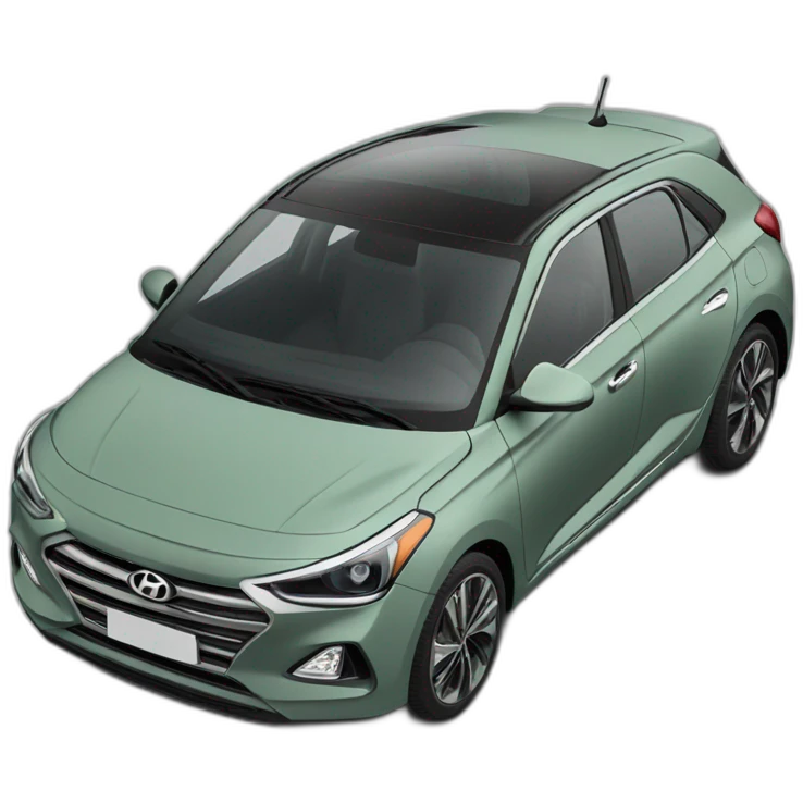 Voiture modèle i20 hyundai vert gris emoji